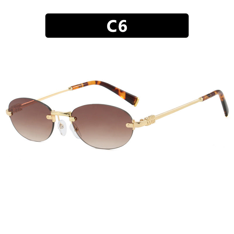 Damen modische Sonnenbrille mit ovalem Rahmen und edlen Akzenten Brehn
