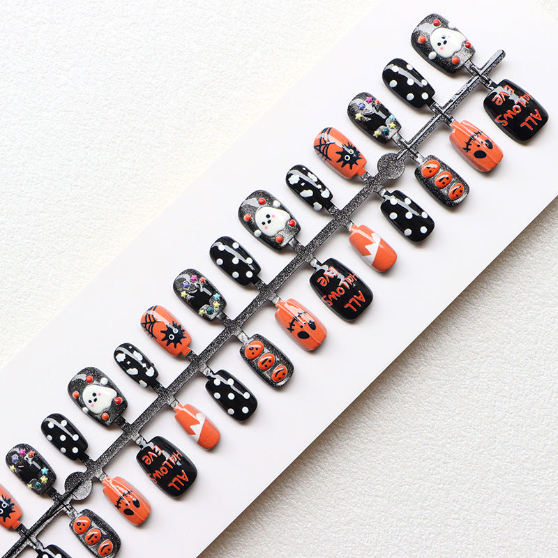 Festliches Halloween-Themen Press-On Nagelset Brehn