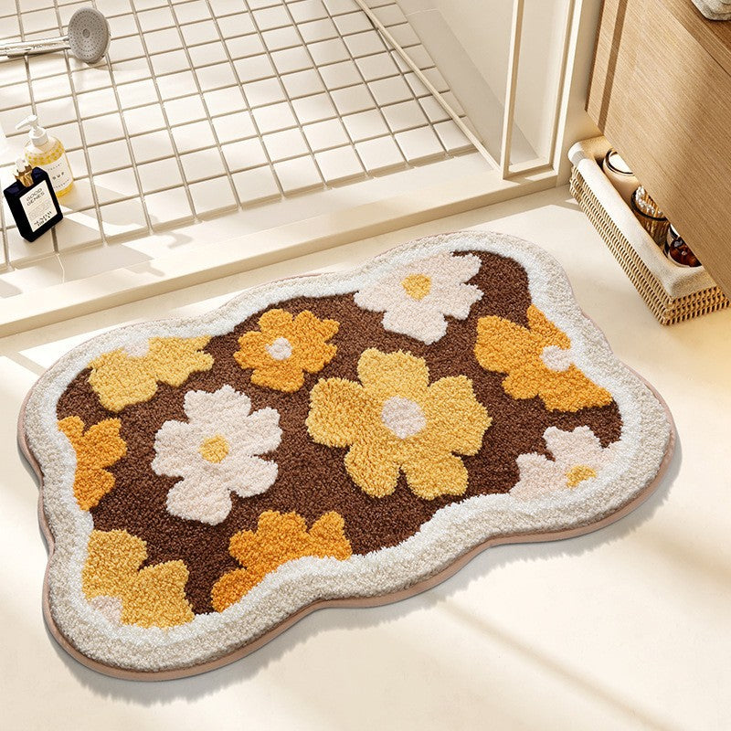 Blattdesign Plüsch Badezimmermatte Brehn