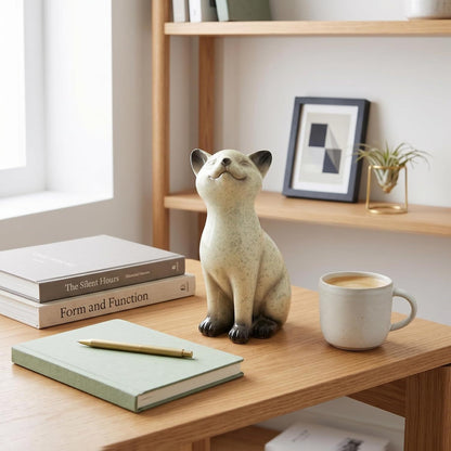 Resinstatue einer Katze Brehn