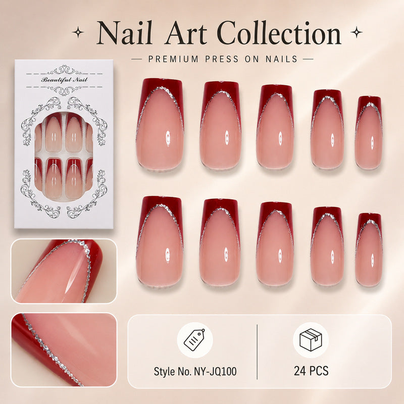 Premium Kunstnagel Set mit eleganter Verzierung Brehn