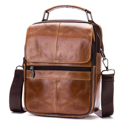 Texturierte Leder-Crossbody-Aktentasche