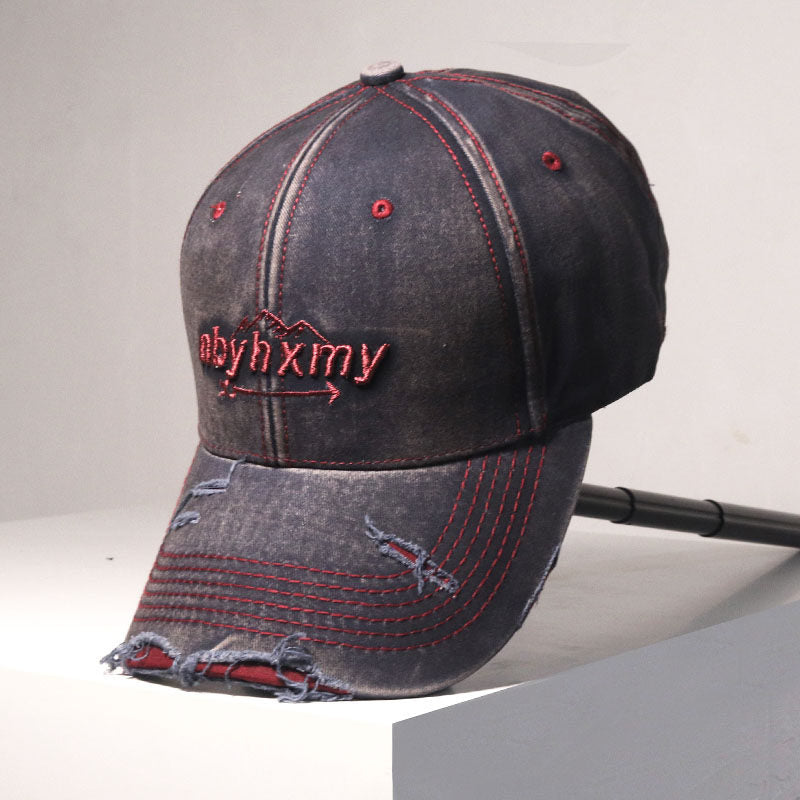Herren Vintage Verwaschenes Denim Baseball Cap Brehn