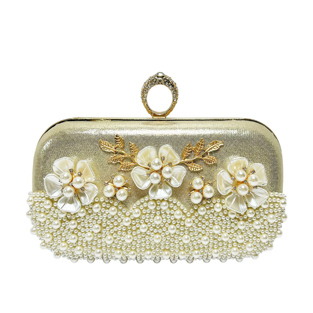 Elegante perlenverzierte Abendtasche