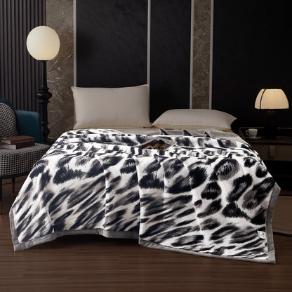Plüsch-Mikrofaser-Fleece-Wurfdecke mit Silhouette-Blumenmuster