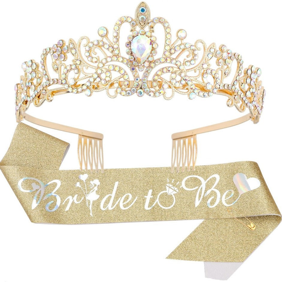 Damen Elegante Tiara mit Personalisiertem Sash Brehn
