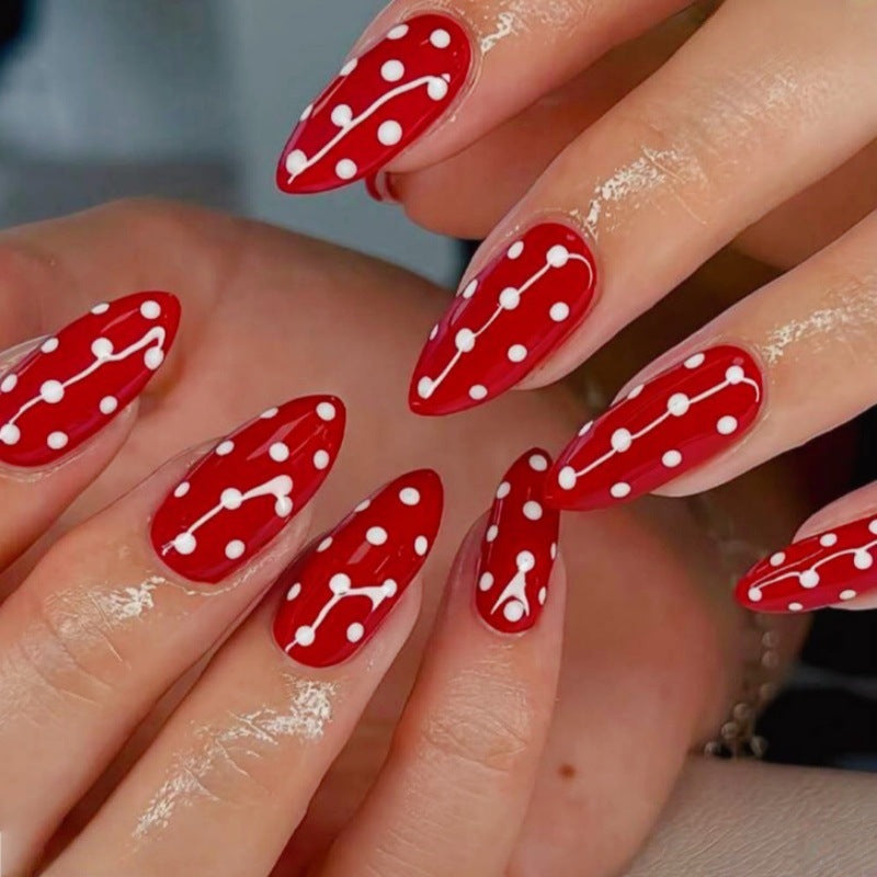 Premium Punkte Press-On Nagelset Brehn