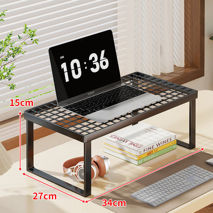 Grid-Top Desktop-Monitor und Laptop-Riser-Regal mit Unterablage