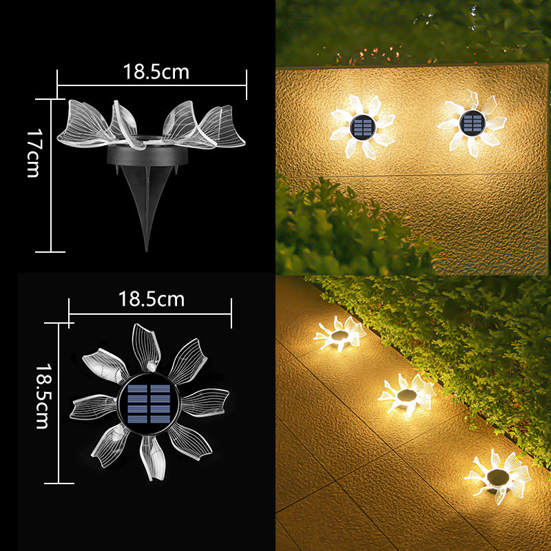 Dekorative Solar-Acryl-Blüten-Gartenstecker LED-Wegeleuchte Brehn