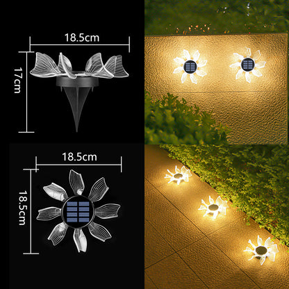 Dekorative Solar-Acryl-Blüten-Gartenstecker LED-Wegeleuchte Brehn
