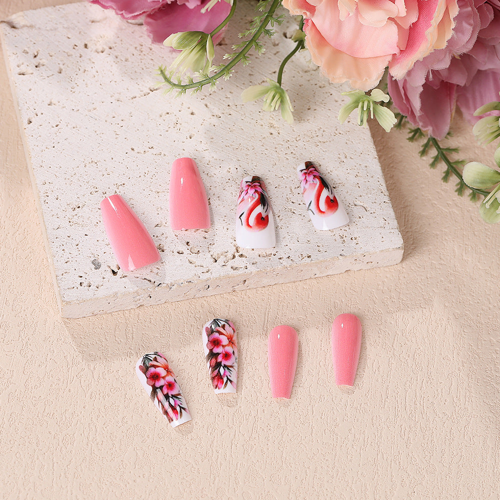 Nail Art Set mit farbenfrohen Flamingo- und Blütenmotiven Brehn