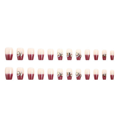 Kunstnagelset mit eleganten Glitzer- und Blumenakzenten Brehn