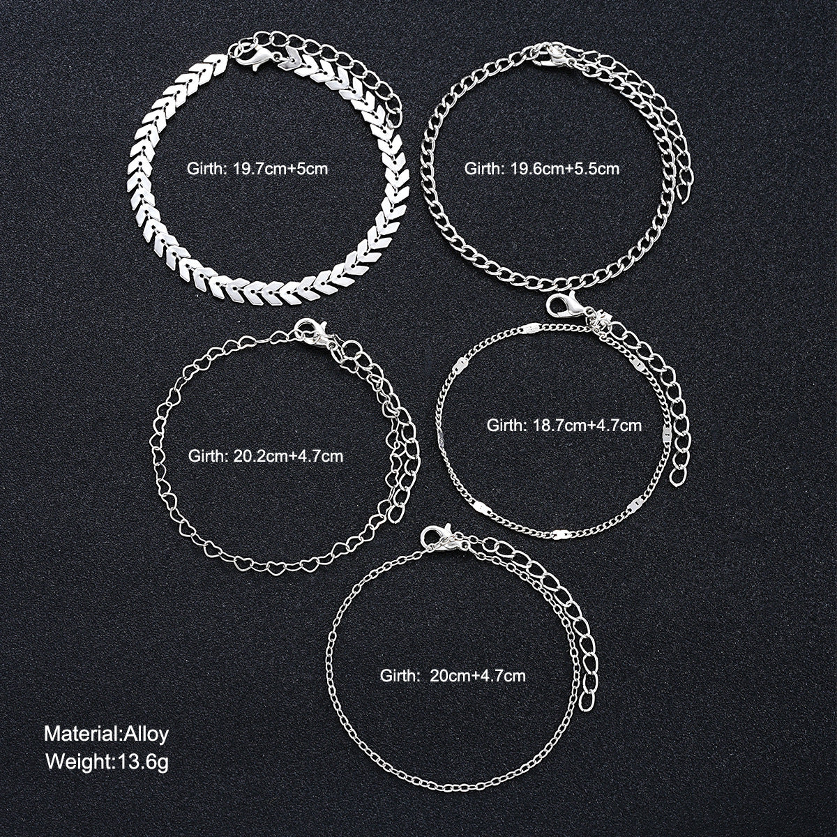 Mehrlagiges Kettenarmband-Set Brehn