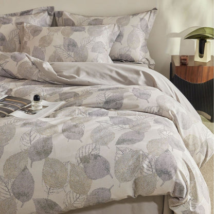 Luxuriöses Baumwollsatin Bettwäsche-Set mit Aquarellblütenmuster