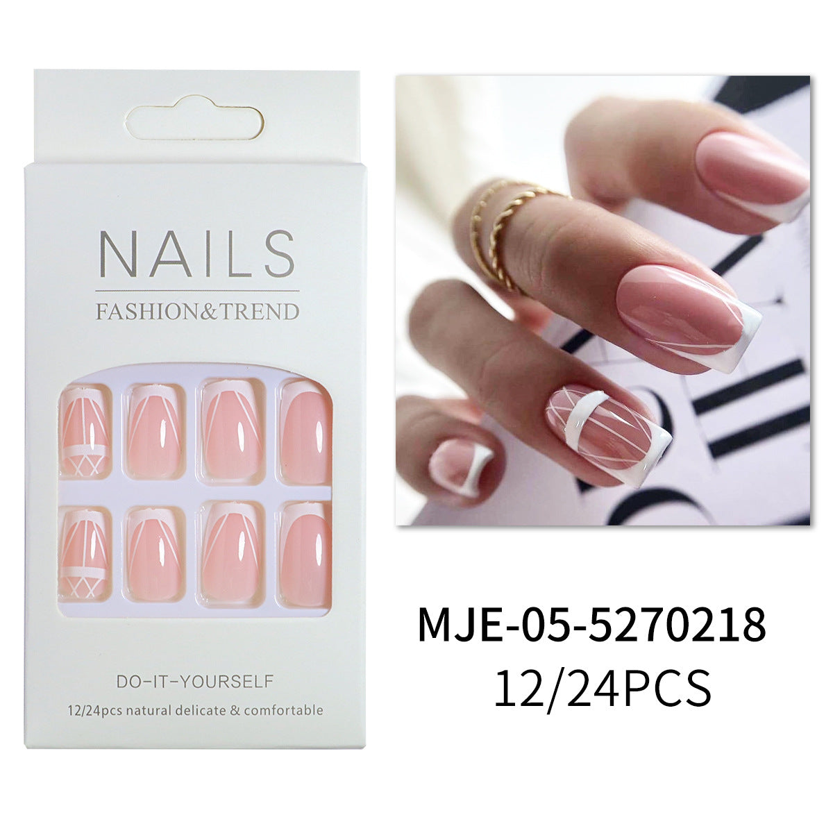 Elegantes französisches Tipp-Press-On-Nagelset Brehn 1787225130