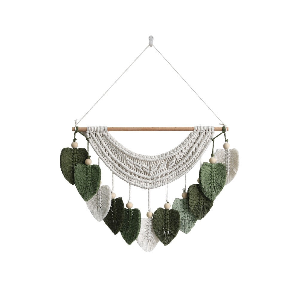 Macrame Wanddekoration mit Blattform-Design
