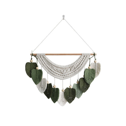 Macrame Wanddekoration mit Blattform-Design