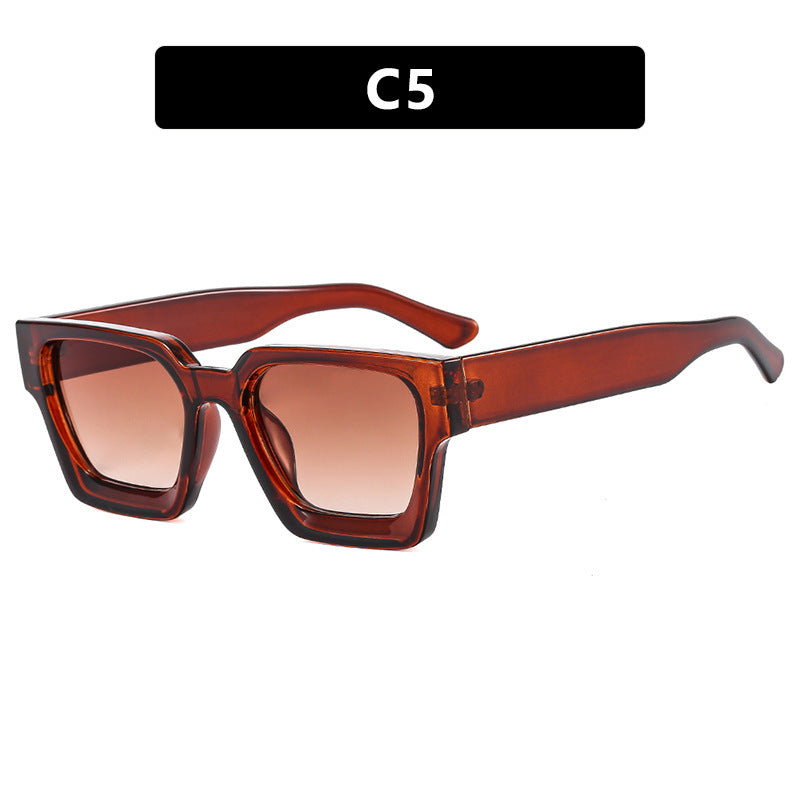 Damen modische quadratische Sonnenbrille mit gelben Gläsern Brehn