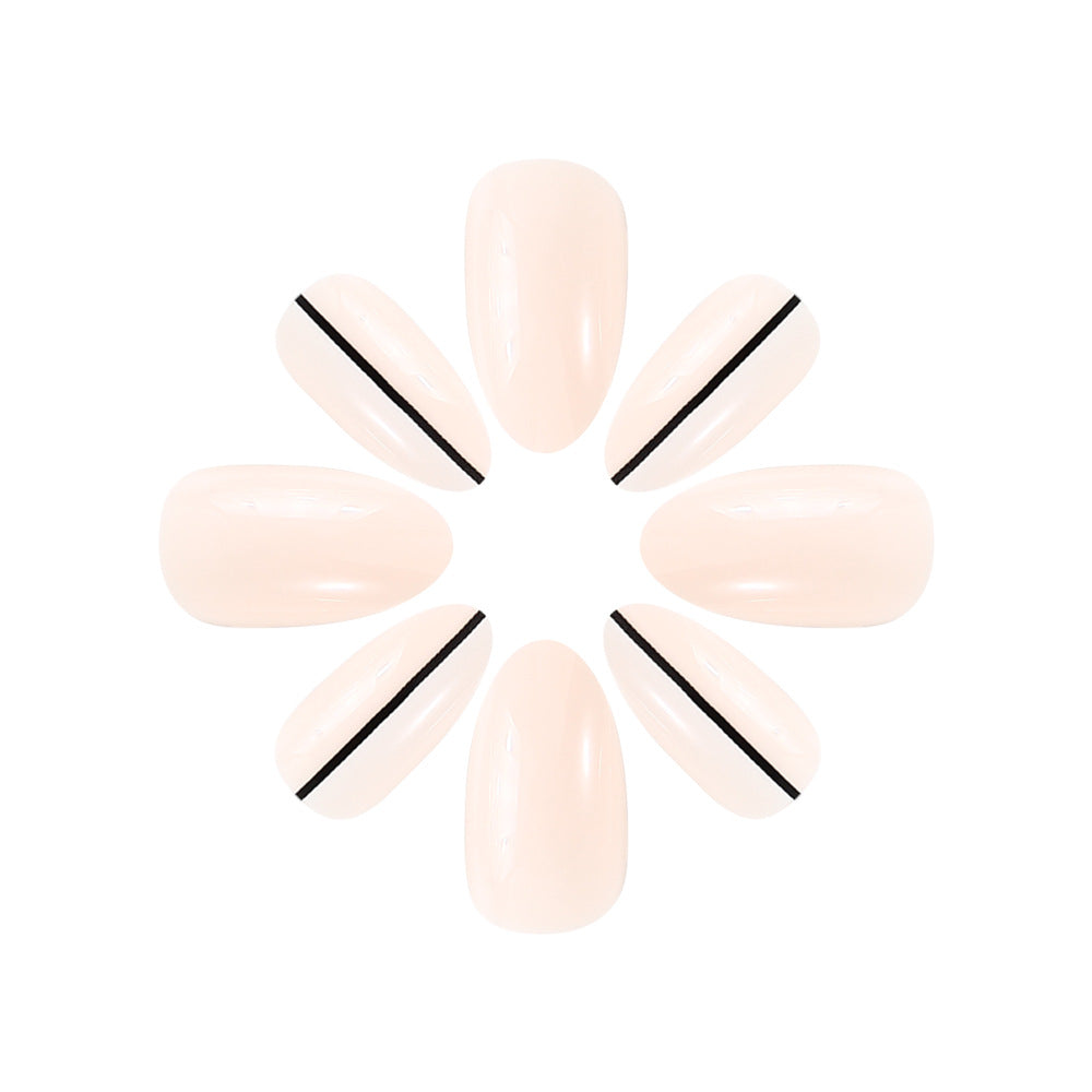 Elegante Geometrische Press-On Nagelkunst Brehn