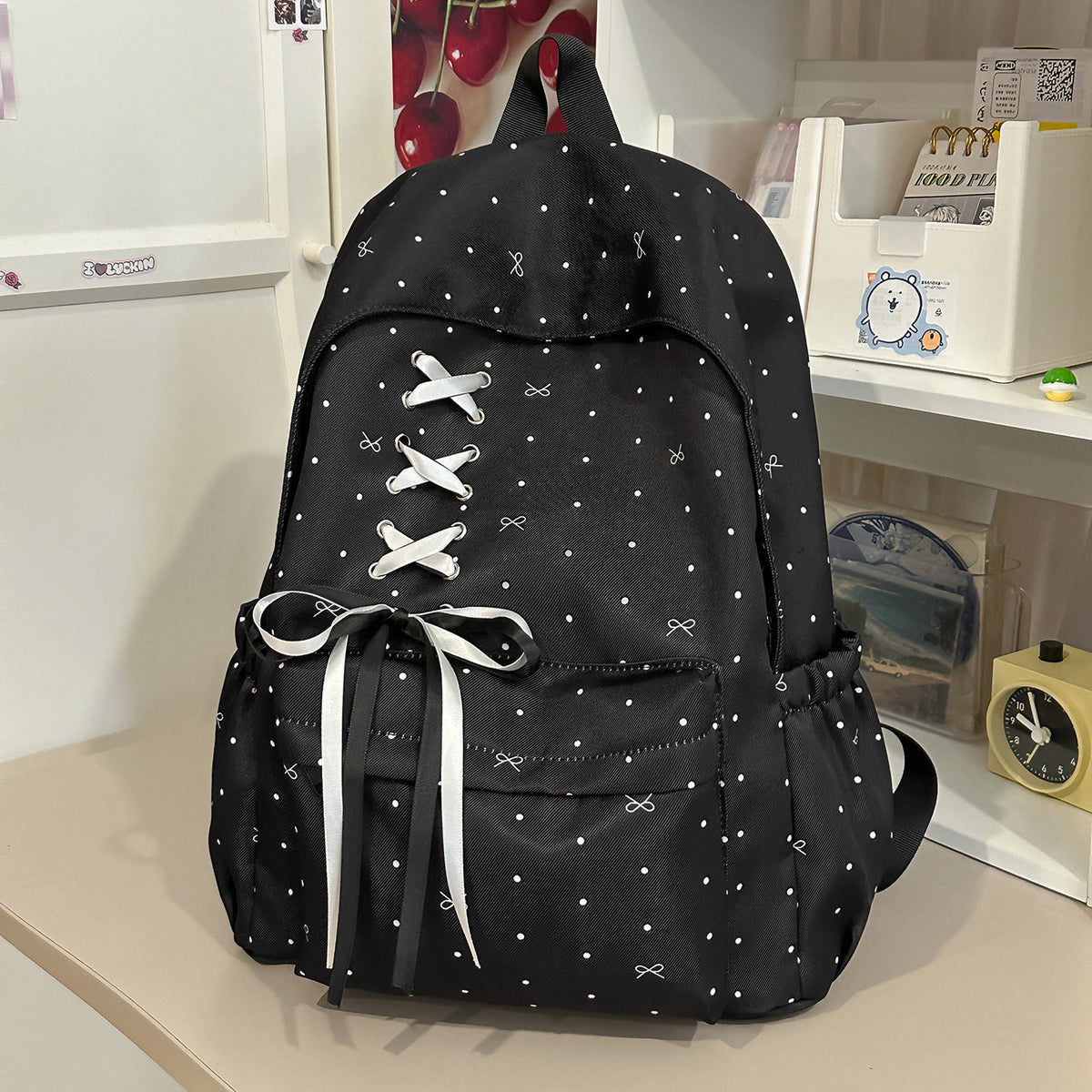 Stylische Schnürverschluss verzierten Rucksack Brehn
