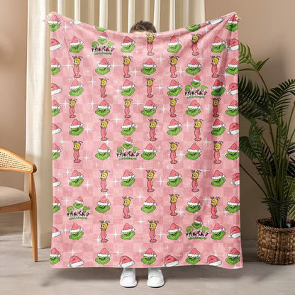 Fun Grinch-Themen Fleece-Wurfdecke