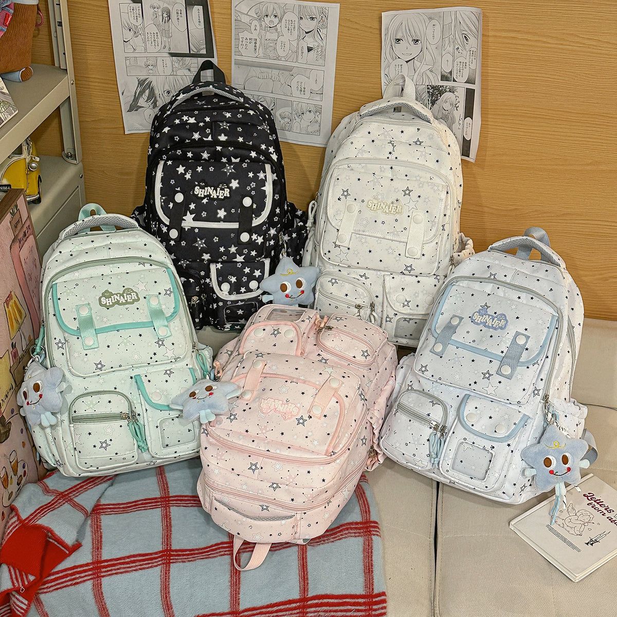 Stylischer Sternenmuster-Rucksack Brehn