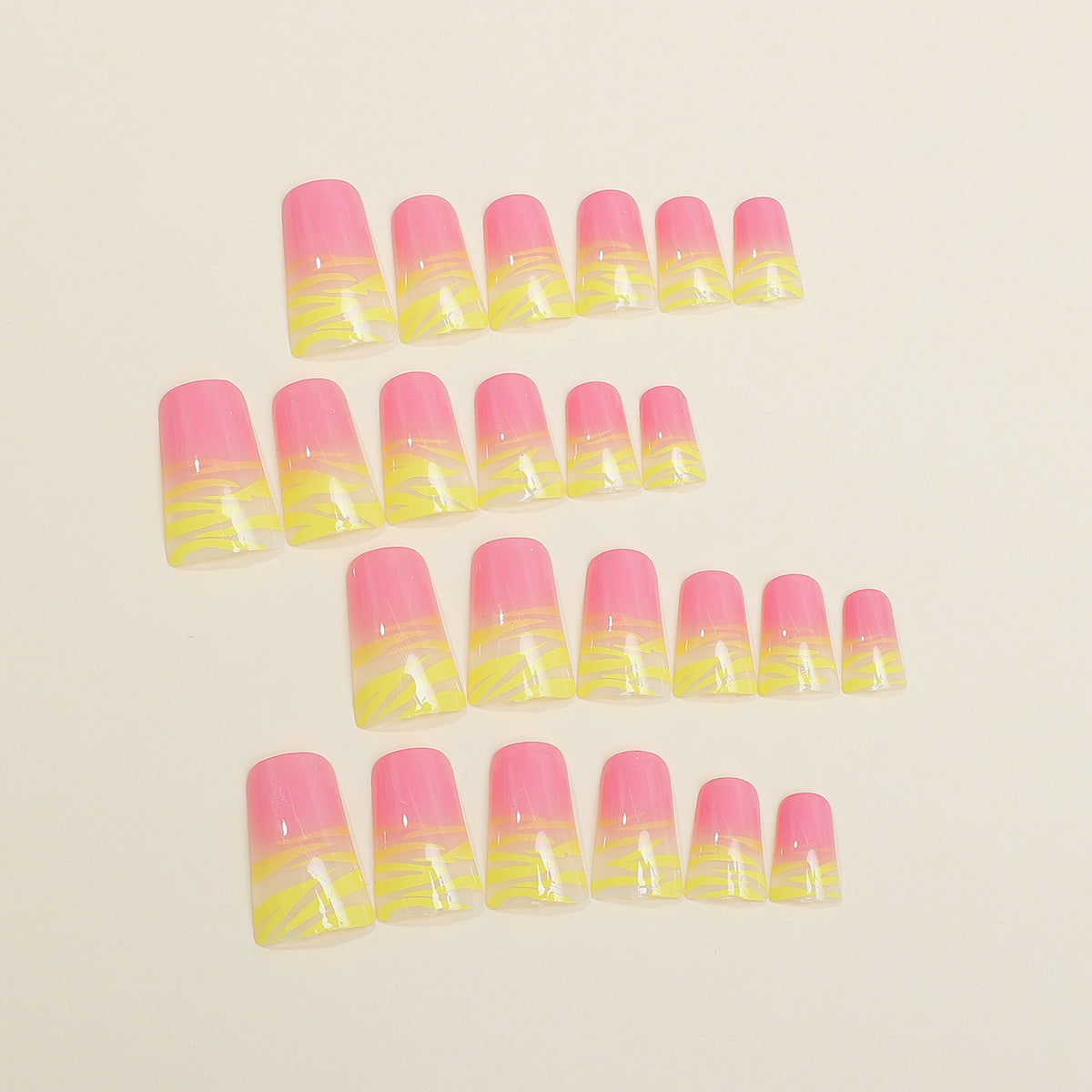 Künstlerisches Ombre Press-On Nagelset Brehn