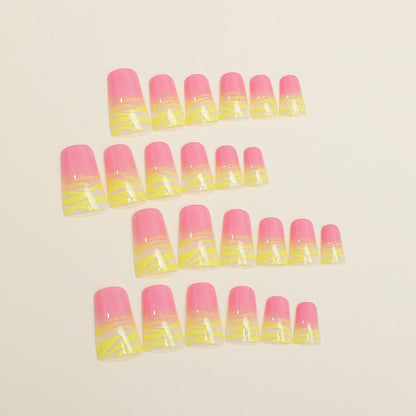 Künstlerisches Ombre Press-On Nagelset Brehn