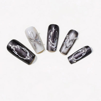 Künstlerisches Langes Press-On Nageldesign Brehn