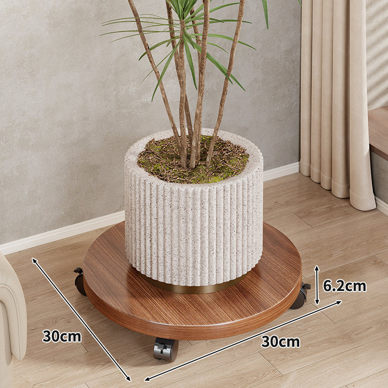 Runder Holzkugelrollen Pflanzen Caddy