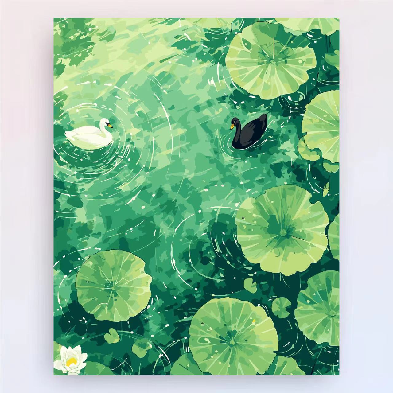 Zeitgenössischer Lotus-Blumen-Canvas-Kunstdruck Brehn