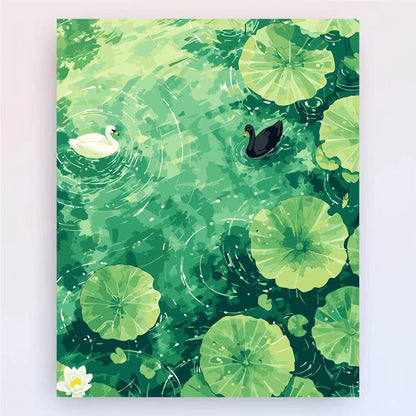 Zeitgenössischer Lotus-Blumen-Canvas-Kunstdruck Brehn