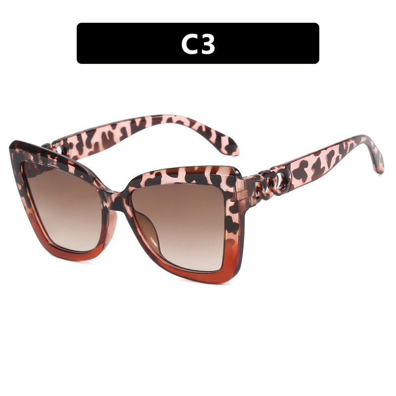 Damen große Sonnenbrille im auffälligen Leoparden-Design Brehn
