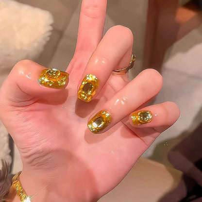 Premium Edelstein-betonte Nagelkunstverlängerungen