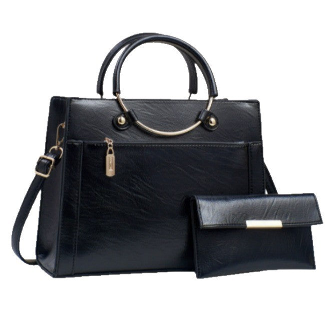 Elegante Handtasche mit Abnehmbaren Schulterriemen und Passendem Geldbeutel Brehn