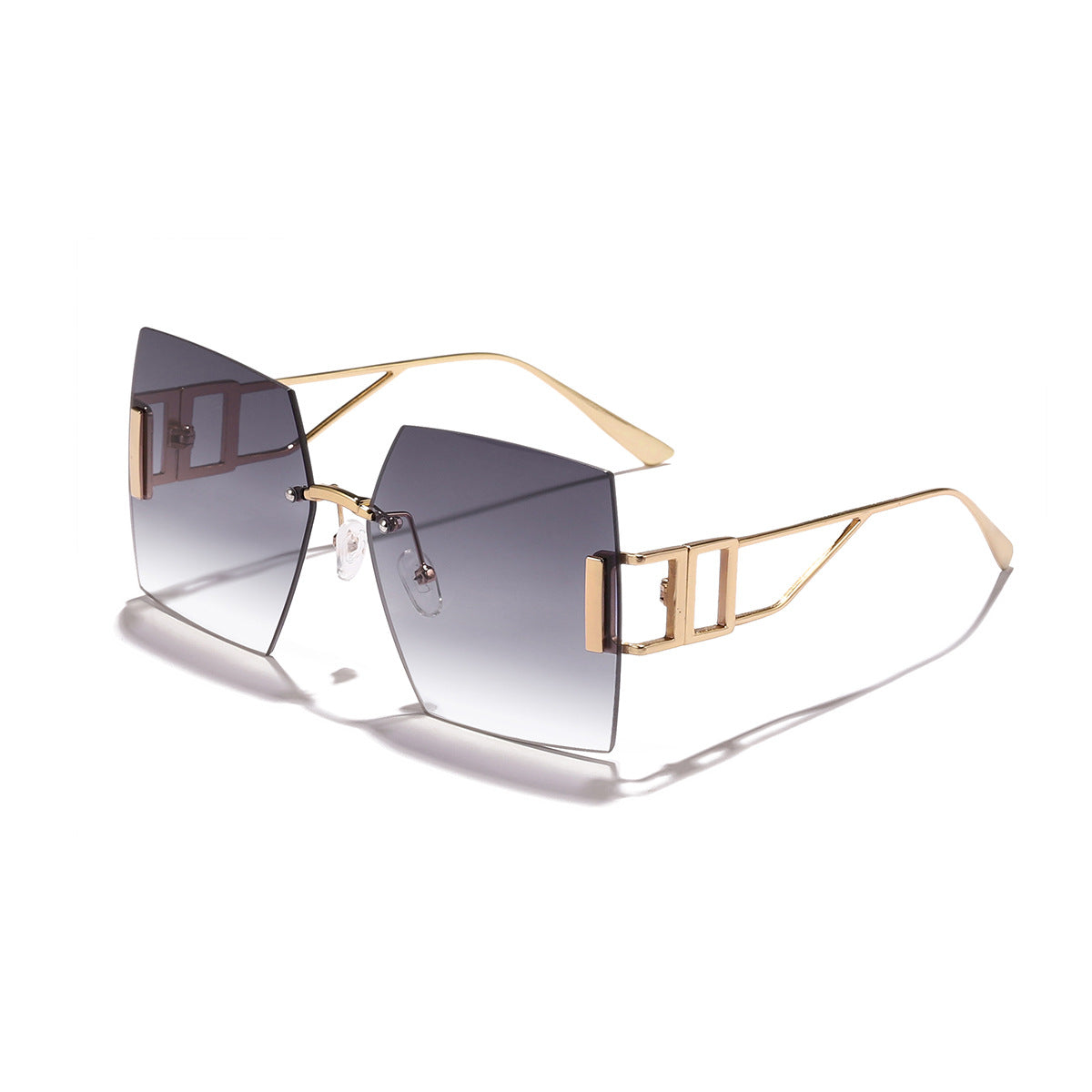 Damen quadratische Sonnenbrille mit luxuriösem Metallrahmen Brehn