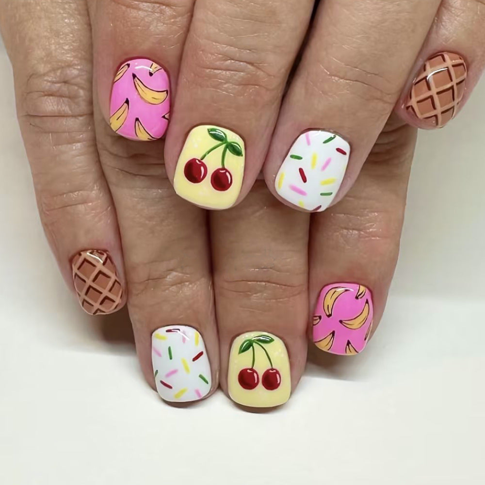 Spaß Obst-Thema Press-On Nagelkunst Set Brehn