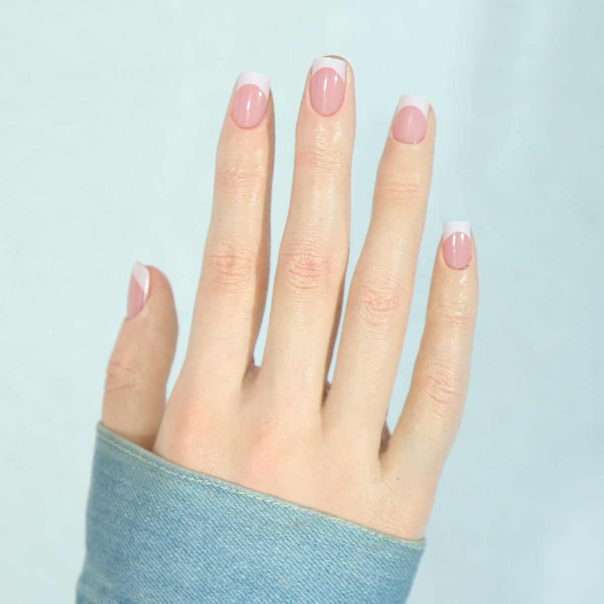 Elegante französische Spitzen-Press-On-Nägel mit glänzendem Finish Brehn
