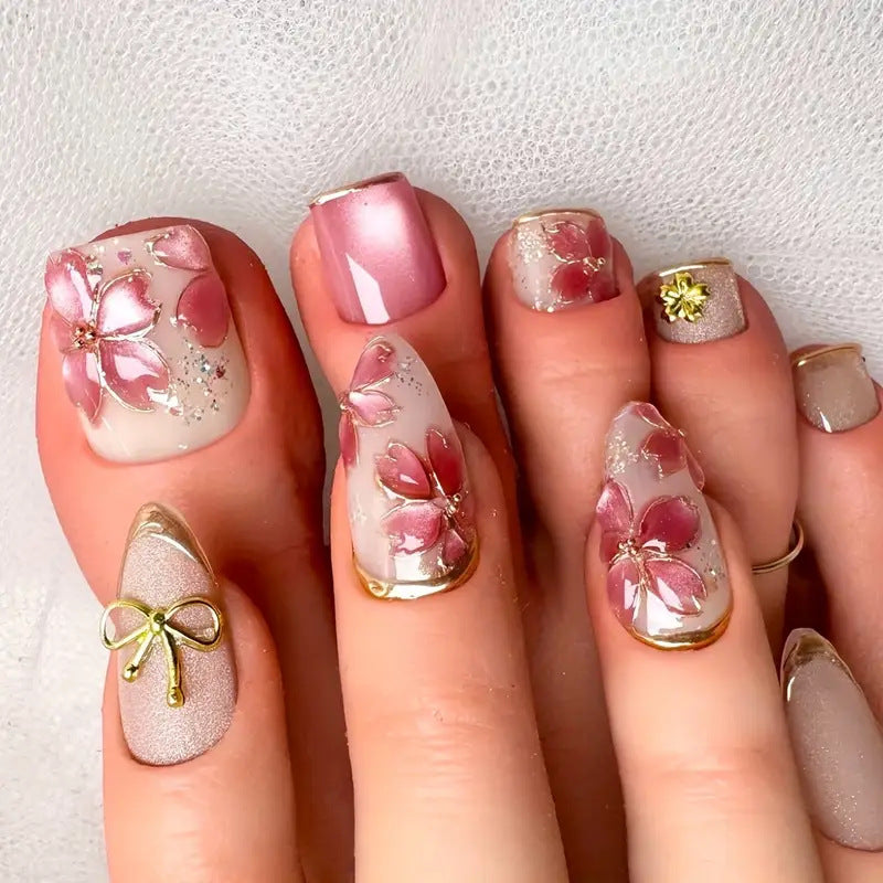 Florale Kunst Nagelset Brehn