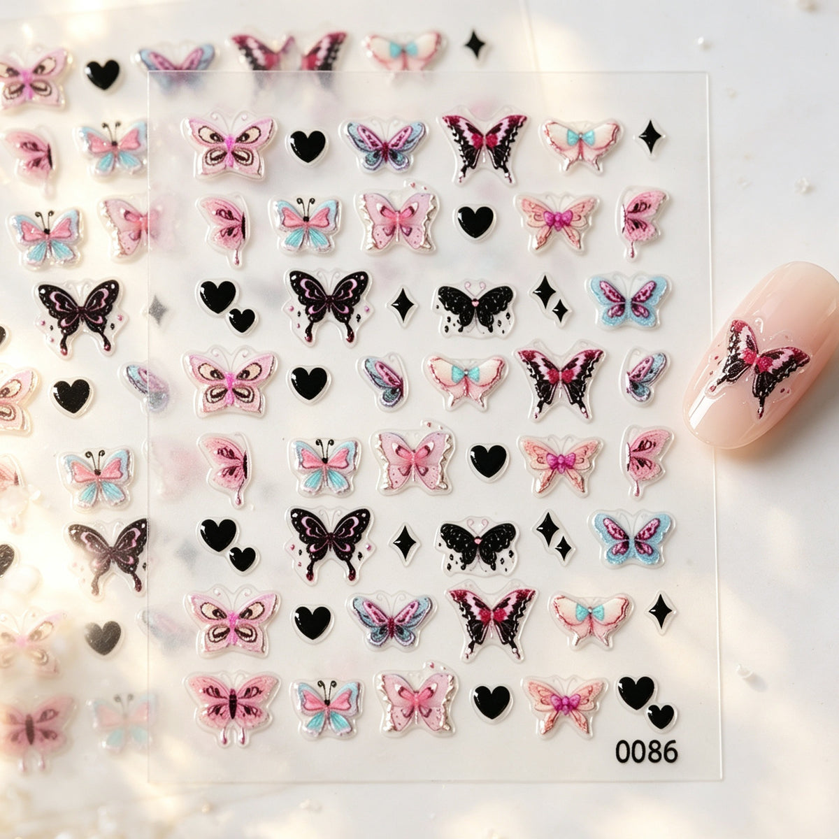 Bunte Schmetterling Nagelkunst Aufkleber