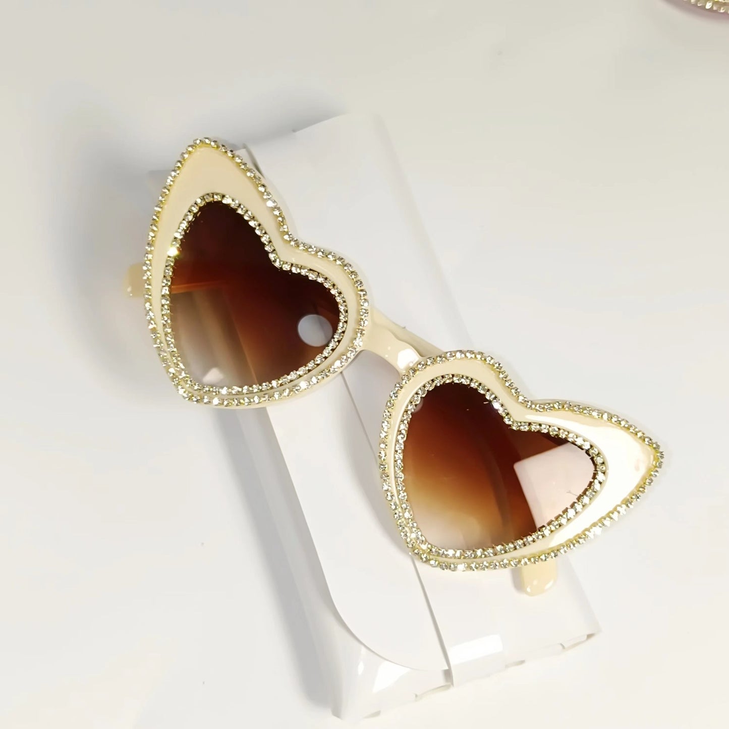 Rhinestone-beschmückte herzförmige Sonnenbrille Brehn