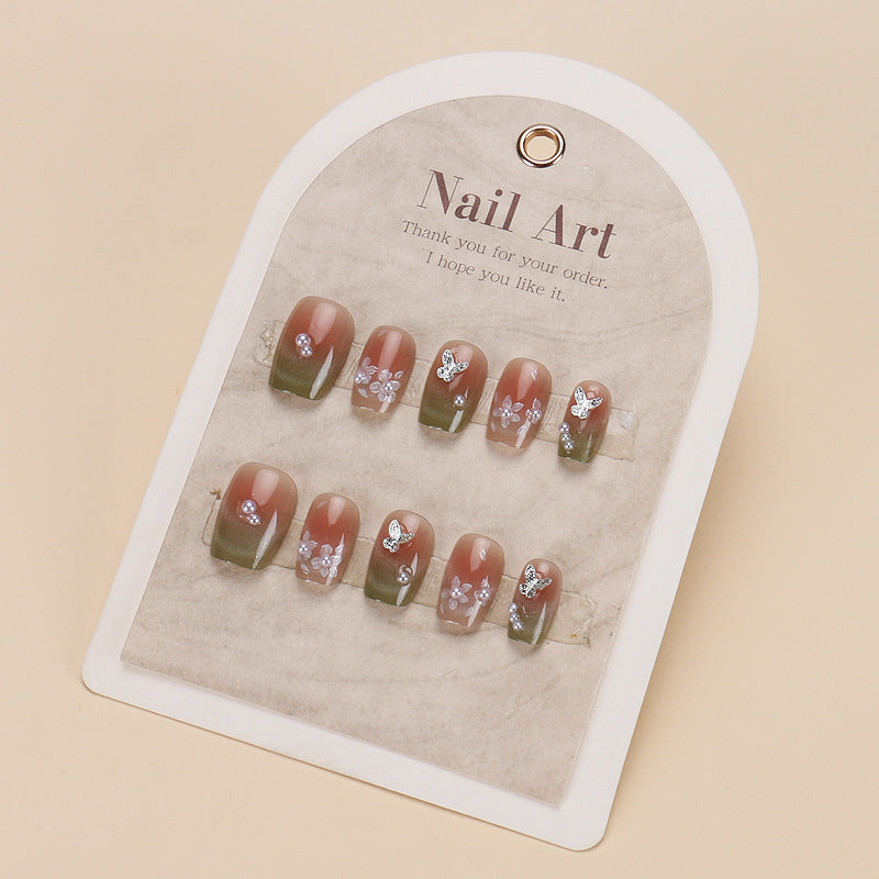 Floral Butterfly Press-On Nagelkunst Brehn