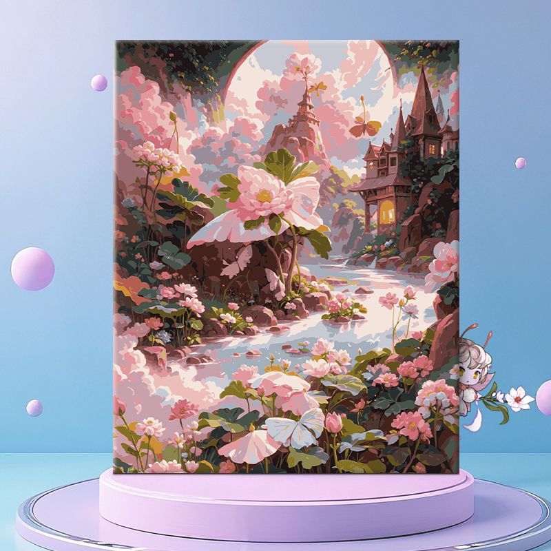 Verspielt Florale Fantasie Leinwand Wanddekoration Brehn