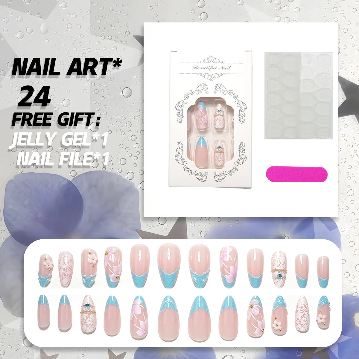 Dekorative Press-On Nagelkunst Kollektion
