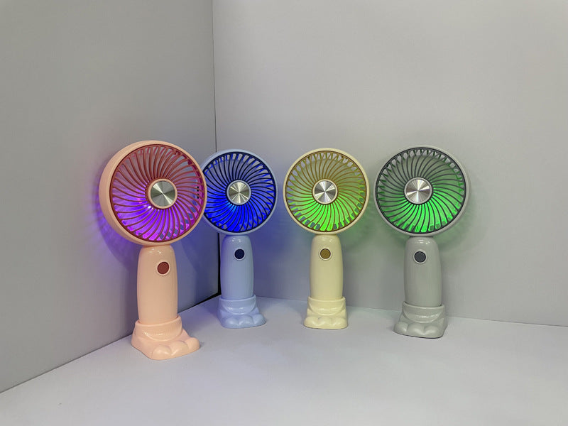 Unisex Tragbarer Handventilator mit LED-Beleuchtung und kreativem Design Brehn
