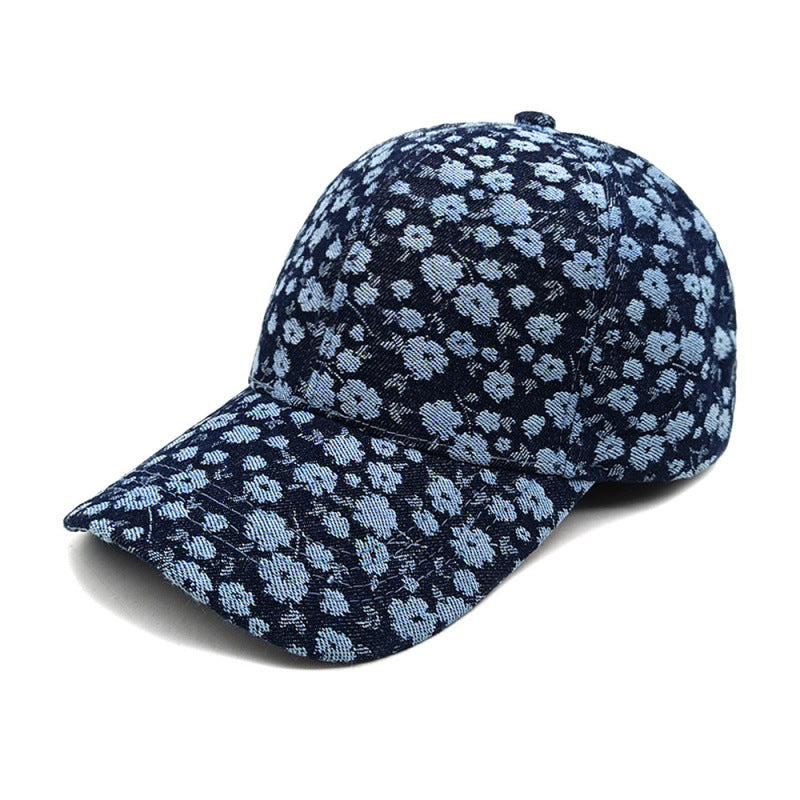 Damen Floral Texturiertes Baumwoll Baseball Cap Brehn