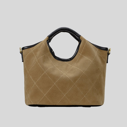 Gepolsterte Wildleder-Handtasche