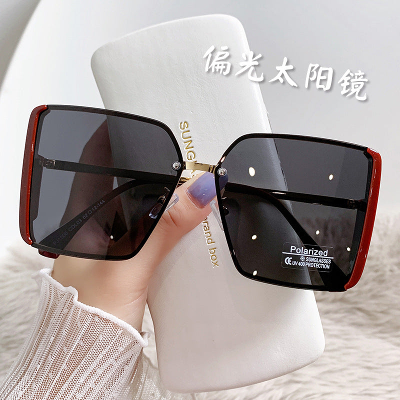 Damen Oversized quadratische Sonnenbrille mit polarisierten Gläsern Brehn