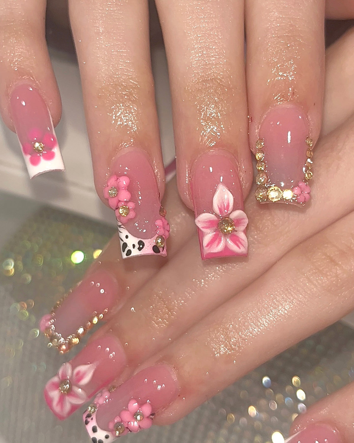 Künstlerisches Blumenpress-on Nageldesign Brehn 1789389515