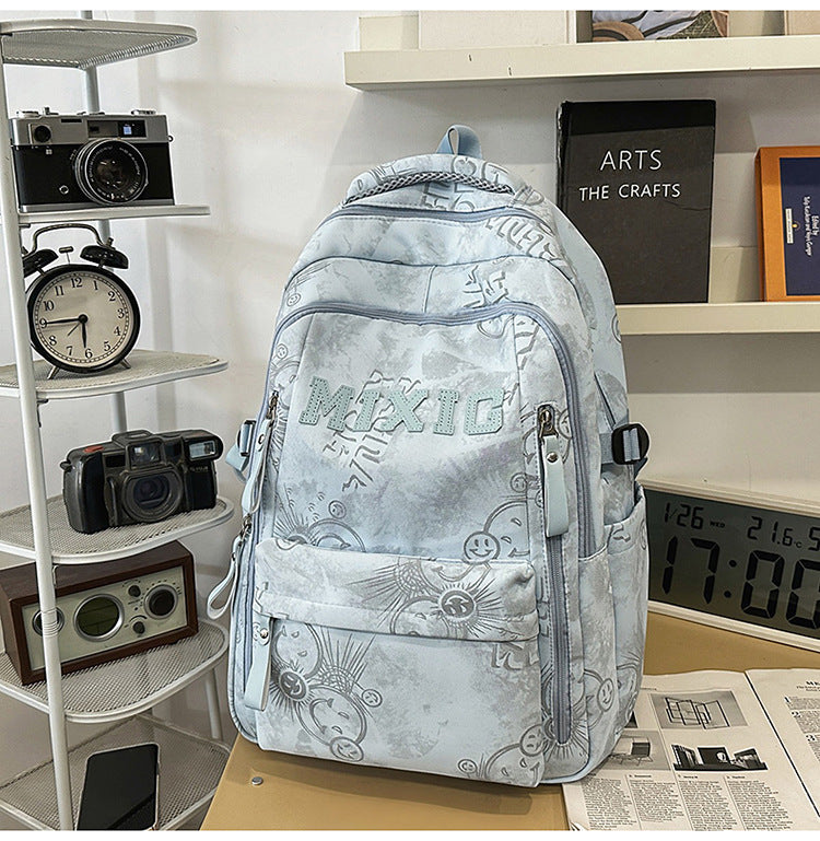 Grafikdruck Mehrfach-Taschen Schul-Rucksack